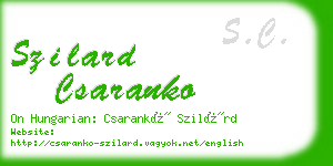 szilard csaranko business card